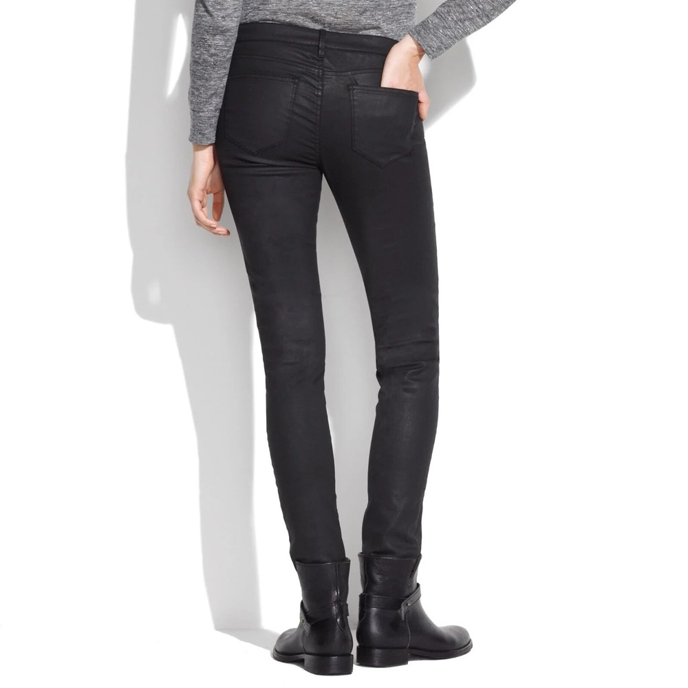 Madewell Women's 32 Black Skinny Jeans Coated Edition Denim - Picture 1 of 10